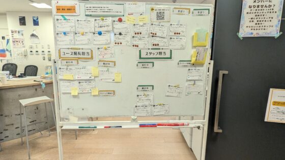 意見要望が貼られたホワイトボード
